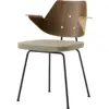 Image de Chaise avec accoudoirs tissu hallingdal 227 et placage de noyer et hêtre 78cm RFH RD7 - &tradition