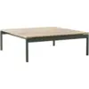 Image de Table basse de jardin carrée en bois de teck et acier vert bronze 90x90x30cm Ville AV50 - &tradition