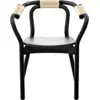 Image de Chaise en bois noir et fibre naturelle Knot noir/Nature - Normann Copenhagen