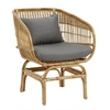 Image de Nordal Fauteuil en rotin avec coussin gris