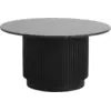 Image de Table basse ronde en bois de manguier et marbre noir 75x40cm Erie - Nordal