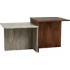 Image de Tables gigognes en bois de manguier marron 50 x 50 cm Odra - Nordal