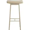 Image de Tabouret de bar avec pieds en fer et revêtement peluche beige Zala - Nordal