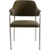 Image de Chaise en métal et tissus vert peluche Albert - Nordal