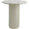 Image de Table à manger haute ronde en bois de manguier et marbre blanc 70x75cm Erie - Nordal