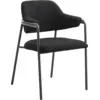 Image de Chaise avec accoudoirs en acier et tissu noir 56x84cm Albert - Nordal