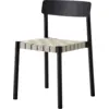 Image de Chaise en bois noir et sangles en lin naturel Betty - &tradition