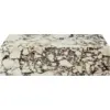 Image de Table basse rectangulaire en marbre beige et marron 100 x 60 cm Plinth Low - Audo