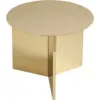 Image de Table basse ronde en acier effet laiton Slit - HAY