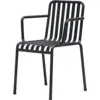 Image de Chaise de jardin avec accoudoir en métal anthracite Palissade - HAY