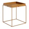 Image de Table basse carrée en métal caramel 40 x 40 x 44 cm Tray - HAY