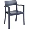 Image de Chaise en frêne avec accoudoirs bleu nuit Pastis - Hay