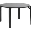 Image de Table à manger en hêtre laqué noir profond 128 cm Rey - HAY