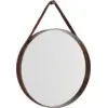 Image de Miroir rond en acier marron foncé 50 cm Strap - Hay