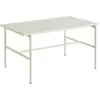 Image de Table basse en marbre et piètement en acier beige 80 x 49 x 40 cm Rebar - Hay