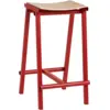 Image de Tabouret de bar en bois de chêne et acier rouge signal 65cm Tabourete 8 - Hay