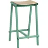 Image de Tabouret de bar en bois de chêne et acier vert jade 65cm Tabourete 8 - Hay