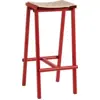 Image de Tabouret de bar en bois de chêne et acier rouge signal 75cm Tabourete 8 - Hay