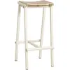 Image de Tabouret de bar en bois de chêne et acier ivoire 75cm Tabourete 8 - Hay