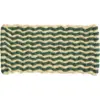 Image de Tapis paillasson en fibre de coco vert foncé et blanc 40x80cm