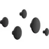 Image de 5 Patères rondes en bois noir The Dots - Muuto