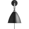 Image de Lampe murale noire base argenté en laiton BL7- Gubi