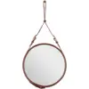 Image de Miroir mural rond en cuir beige 45cm Adnet - Gubi