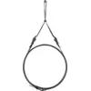 Image de Miroir rond en cuir noir et laiton 45 cm Adnet - Gubi