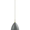 Image de Suspension grise base dorée en laiton 21 cm BL9 - Gubi