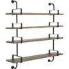 Image de 4 étagères en noyer 155 cm Démon Shelf - Gubi