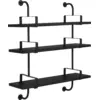 Image de 3 étagères en frêne noir 95 cm Démon Shelf - Gubi