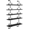 Image de 5 étagères en frêne noir 95 cm Démon Shelf - Gubi