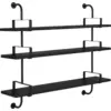 Image de 3 étagères en frêne noir 155 cm Démon Shelf - Gubi