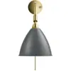 Image de Lampe murale grise base dorée en laiton BL7 - Gubi