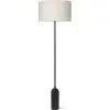 Image de Lampadaire beige base en marbre noir Gravity - Gubi