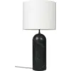 Image de Lampe basse blanche base noire en marbre XL Gravity - Gubi