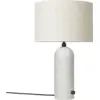 Image de Lampe de table beige base blanche marbre 49 cm Gravity - Gubi