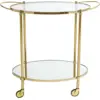 Image de Desserte en acier doré et plateau blanc Fine - Bloomingville