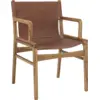 Image de Chaise avec accoudoirs en cuir brun Ollie - Bloomingville