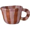 Image de Tasse à espresso en grès à rayures rose et rouge marron Nini - Bloomingville