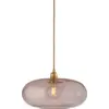 Image de Suspension en verre rose transparent et détail en laiton 36 cm Horizon - Ebb & Flow