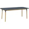Image de Table à manger rectangulaire en chêne et lino bleu 95 x 200 cm Form - Normann Copenhagen
