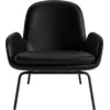 Image de Fauteuil bas avec pieds en acier noir et assise en cuir noir Era - Normann Copenhagen