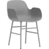 Image de Chaise avec accoudoirs en acier et pp gris Form - Normann Copenhagen