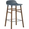 Image de Tabouret de bar en noyer naturel et pp bleu 65 cm Form - Normann Copenhagen