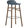 Image de Tabouret de bar en noyer naturel et pp bleu 75 cm Form - Normann Copenhagen