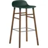 Image de Tabouret de bar en noyer naturel et pp vert 75 cm Form - Normann Copenhagen