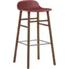 Image de Tabouret de bar en noyer naturel et pp rouge 75 cm Form - Normann Copenhagen
