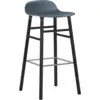 Image de Tabouret de bar en bois noir et pp bleu 75 cm Form - Normann Copenhagen