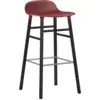Image de Tabouret de bar en bois noir et pp rouge 75 cm Form - Normann Copenhagen
